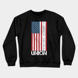 Patriotic American Flag Union Operating Engineer Crewneck Sweatshirt